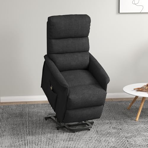 HOMCOM Power Lift Recliner Chair for Elderly, Easy Assembly, Fabric Lift Chair for Adults, Recliner Sofa with Remote Control