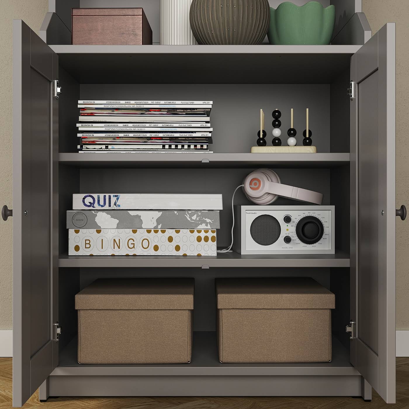 IKEA - HAUGA Cabinet with 2 Doors, Gray, 27 1/2X45 5/8 40415050