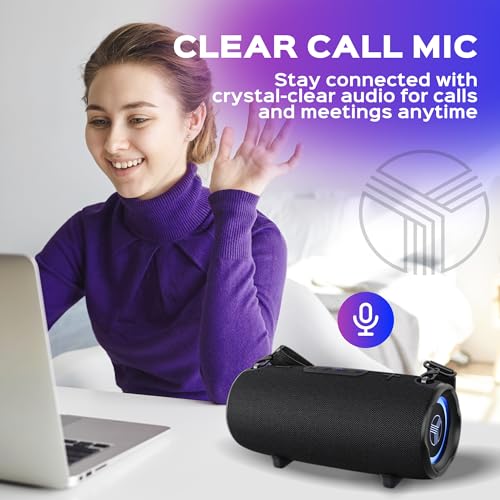 TREBLAB Ultra Loud Wireless Speaker - 60W Stereo Sound with Deep Bass, 20H Playtime, Powerbank, Waterproof