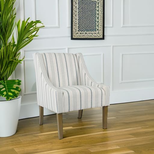 HomePop Velvet Swoop Arm Accent Chair, Suri Blue