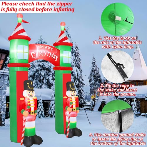 16FT Christmas Inflatable Snowman Outdoor Decorations, Giant Christmas Snowman, Holiday Blow Up Yard Decor with LED Lights