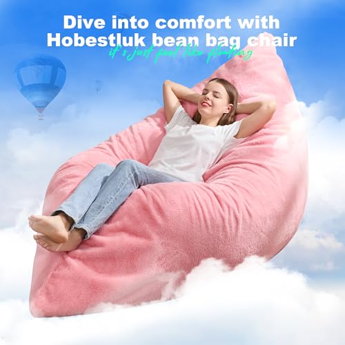 Hobestluk 3 in 1 Bean Bag Chair Giant Bean Bag Chairs Convertible Bean Bag Floor Cushion with Machine Washable Cover