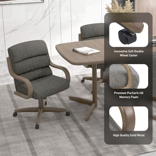 Chromcraft 2 Set of Caster Swivel Tilt Dinning Chairs