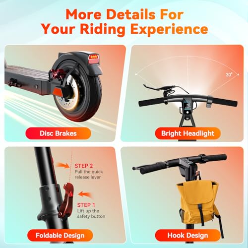 TST Electric Scooter for Adult, Up to 19 MPH and 20 Miles Long Range E Scooter, 8.5"/10" Solid and Pneumatic Tire
