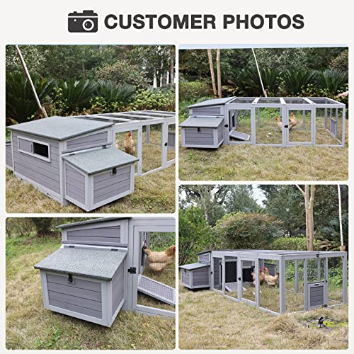 Large Chicken Coop - Unique Folding Design for Easy to Set Up - Chicken House for Outdoor with Two Nesting Box, Leakproof Pull-on Tray