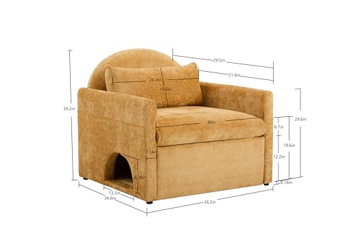 360 Swivel Accent Barrel Chair with Storage Ottoman & Headrest