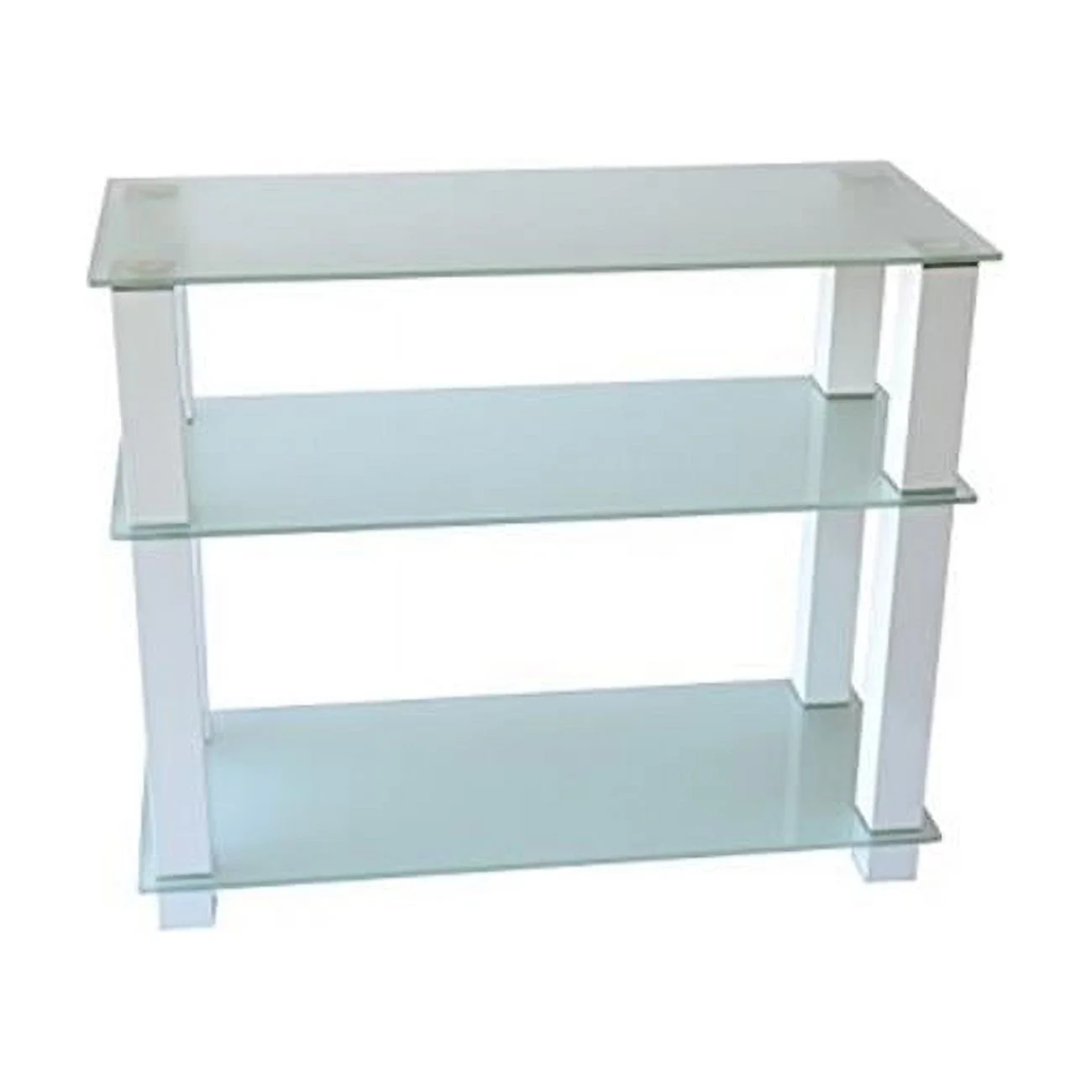 Extra Tall Frosted Glass, Gloss White LCD & Plasma TV Stand - 35 in.