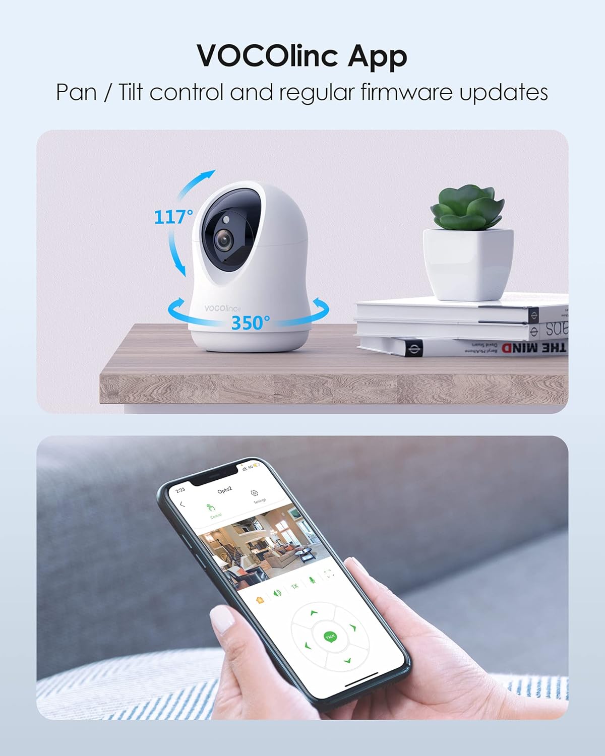 VOCOlinc Security Camera, HomeKit ONLY,1080P Smart Home Camera in Privacy Mode, Indoor Pan/Tilt IP Camera with Night Vision, 2-Way Audio