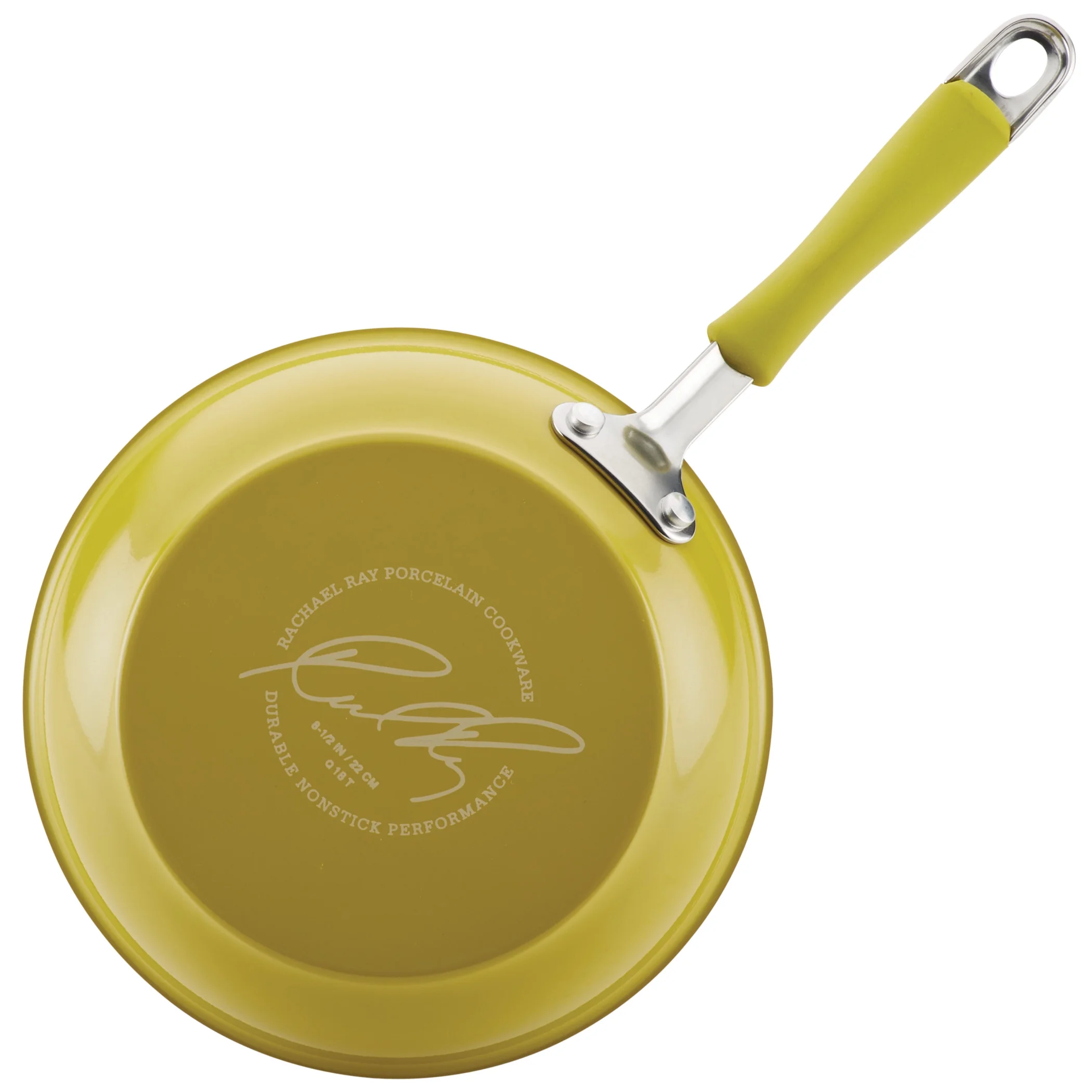 Rachael Ray 12 Piece Cucina Hard Porcelain Enamel Nonstick Pots and Pans, Lemongrass Green