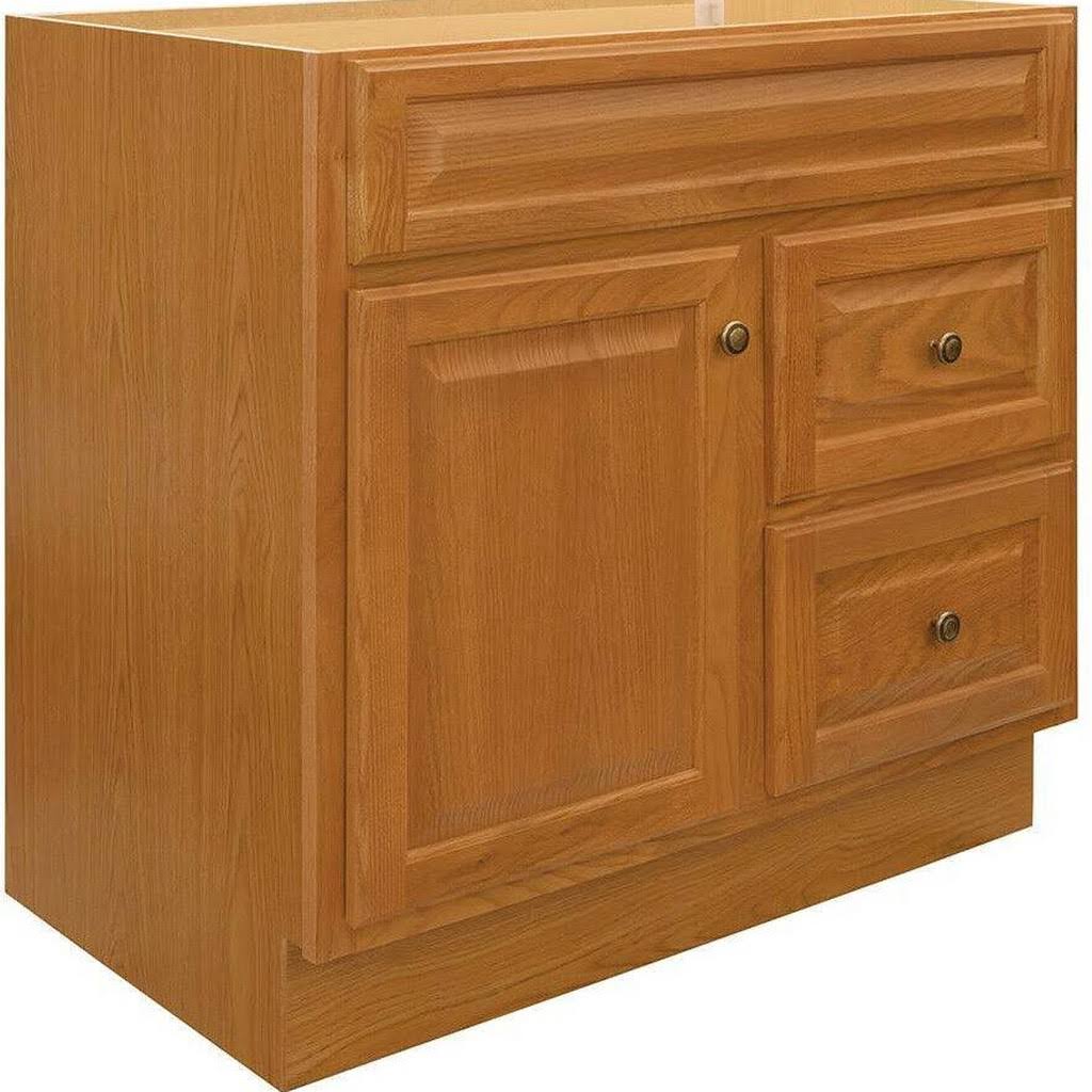 Glacier Bay Hampton 36 in. W x 21 in. D x 33.5 in. H Bathroom Vanity Cabinet Only in Oak