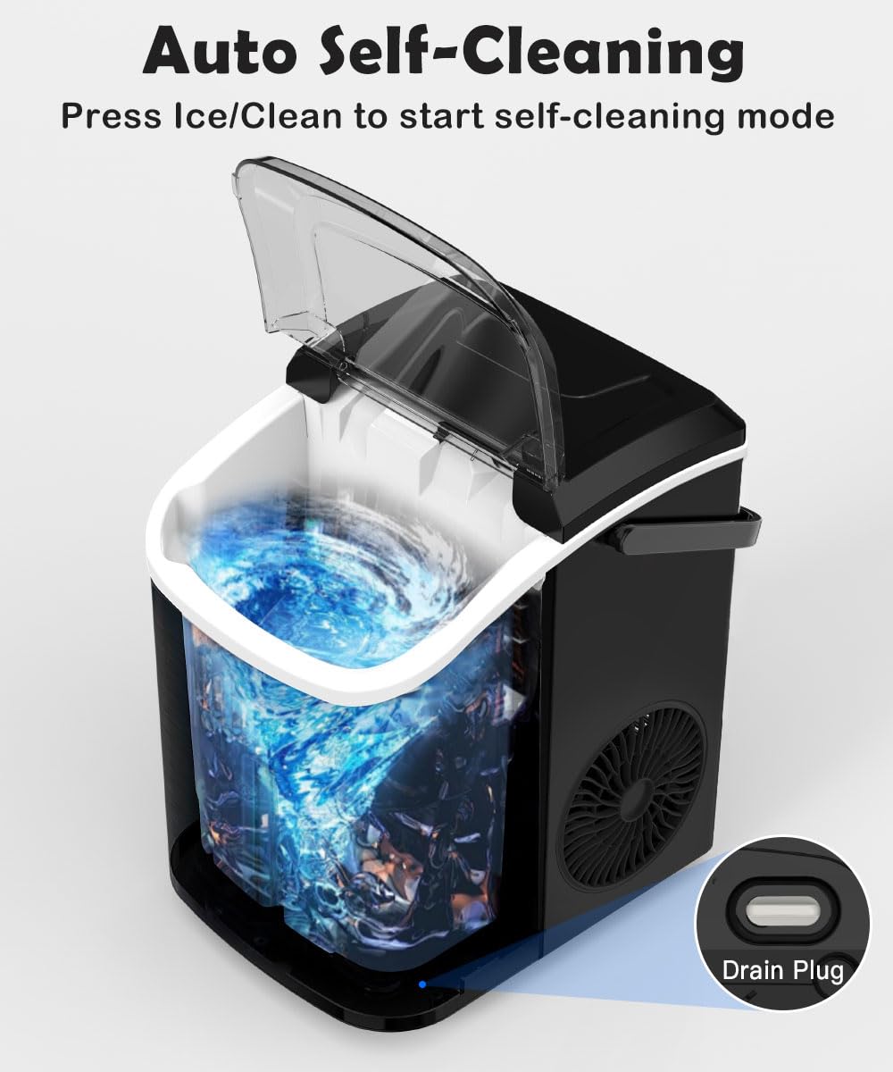 COWSAR Nugget Ice Maker Countertop, Chewable Pebble Ice 34Lbs Per Day, Crunchy Pellet Ice Cubes Maker Machine with Self Cleaning