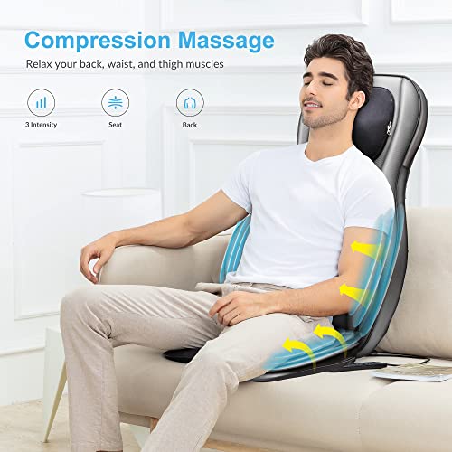COMFIER Shiatsu Neck Back Massager with Heat, 2D ro 3D Kneading Massage Chair Pad, Adjustable Neck Massage,Seat Massager for Full Body Relaxation