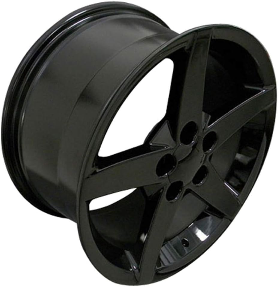 Partsynergy Replacement For 17" Rim fits 1997-2004 Chevrolet Corvette C6 Style Black 17x9.5 Wheel