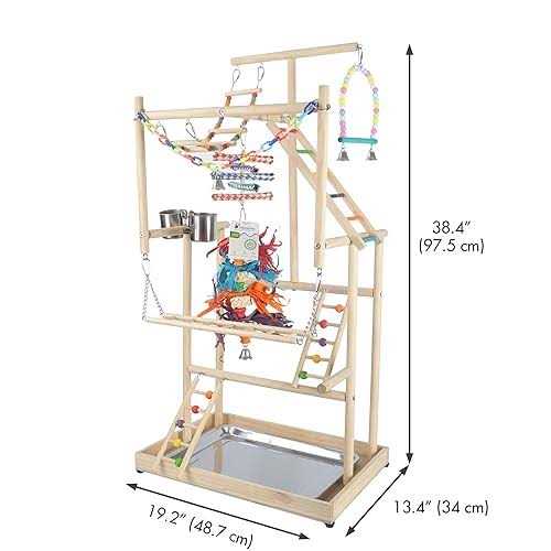 Parrot Playground Large 4 Layers Small Bird Playground Parakeet Bird Play Stand Bird Gym Parrot playpen Play Parrot Playstand Parrot tree