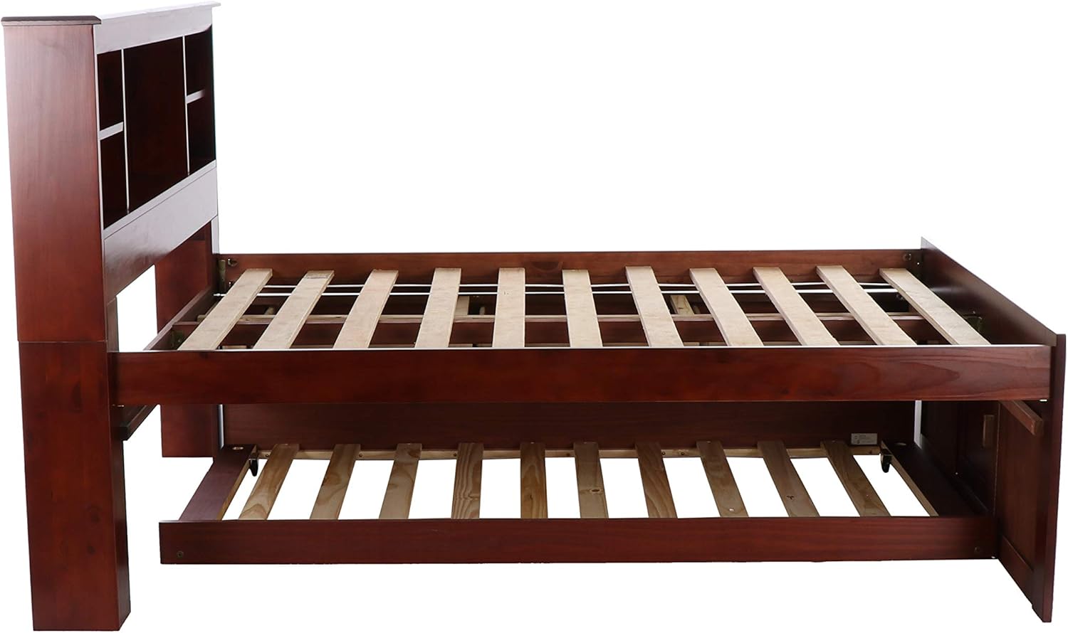 Full Bookcase Bed with 3 Drawers & Trundle Merlot