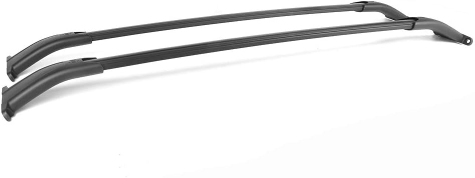 IKON MOTORSPORTS Cross Bars, Compatible With 15-20 Chevy Tahoe Suburban Escalade GMC Yukon, Factory Style Black Aluminum Roof Rack Cross Bar Pack of 2