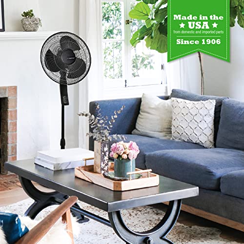 Lasko Oscillating Adjustable Pedestal Stand Fan with Timer, Thermostat and Remote for Indoor, Bedroom, Living Room, Home Office & College Dorm Use