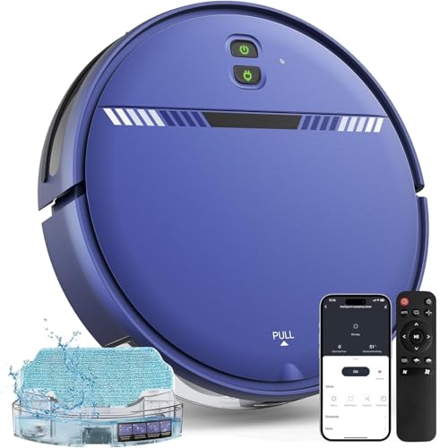 Robot Vacuum and Mop Combo, Automatic Slef-Cleaning Robotic Vacuum Cleaner for Pet Hair, Smart 2 in 1 Mopping Robot Vacuum with Schedule