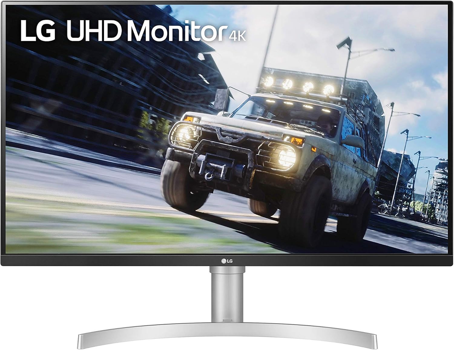LG 32UN550-W Monitor 32" UHD (3840 x 2160) Display, DCI-P3 90% Color Gamut, HDR 10, AMD FreeSync, Borderless Design, Tilt/Height Adjustable Stand