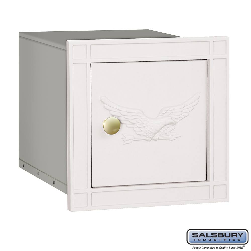 Salsbury Industries Cast Aluminum Column Mailbox - Non-Locking - Eagle Door White