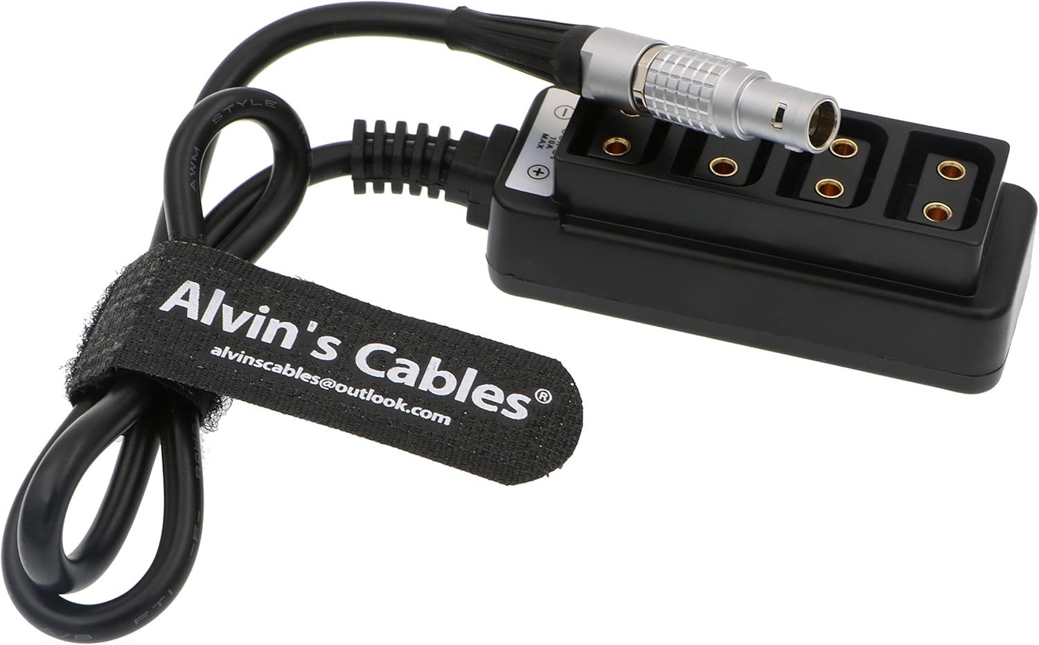 Alvin's Cables 2 Pin Male to 4 D Tap Female Splitter Cable for ARRI RED DSMC2 Jetpack RTmotion Sidekick Pack of 2