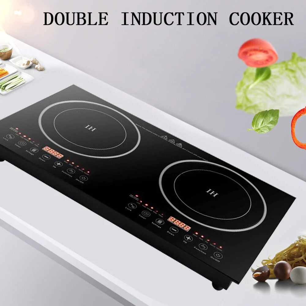 TOOL1SHOoo 2400W Portable Induction Cooktop Countertop Dual Cooker Burner Stove Hot Plate