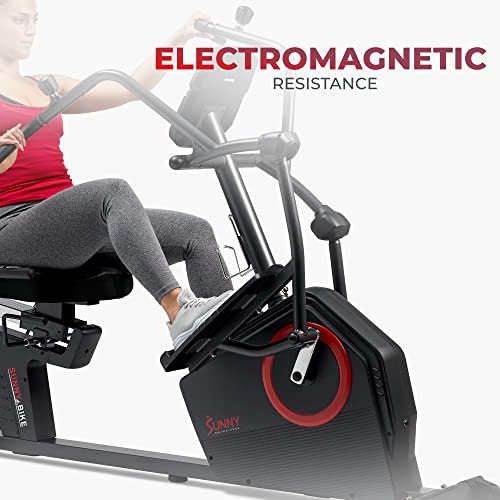 Sunny Health & Fitness Elite Recumbent Cross Trainer & Elliptical Machine with Arm Exercisers for Home Arm/Leg Training