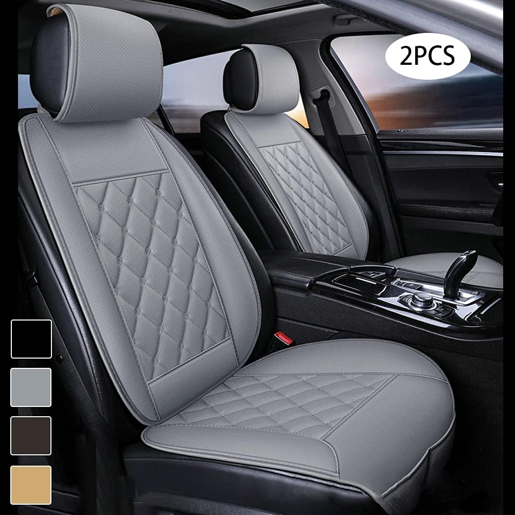 2Pcs Luxury PU Leather Car Seat Cover Protector for Front Seats,Breathable and Non-Slip Front Car Interior Accessories,Waterproof Car Seat Cushion