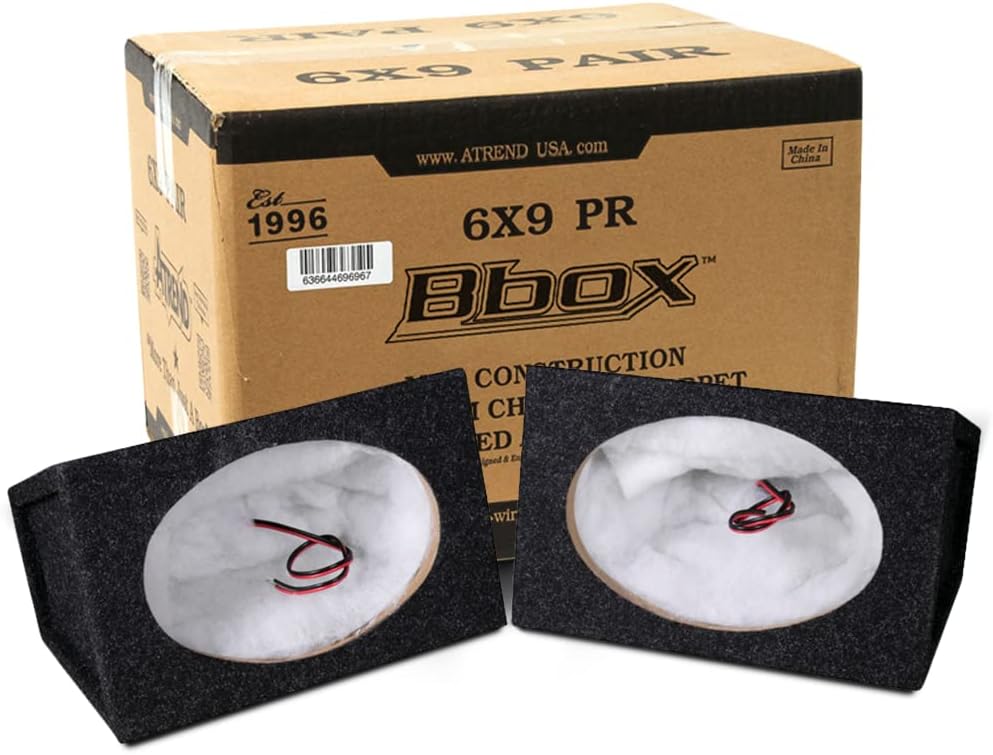Bbox Pro Audio Tuned Speaker Enclosures - 6x9 Speaker Box - Enhance Sound and Bass - Nickel Finish Speaker Terminals - 18 Gauge Audio Cables