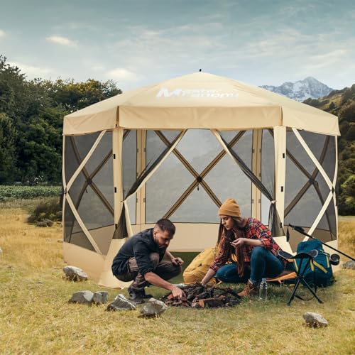 MASTERCANOPY 12x12FT Pop Up Gazebo Screen Tent - Instant Screen House with Netting, Quick Set, Outdoor Canopy Shelter with Carry Bag for Camping