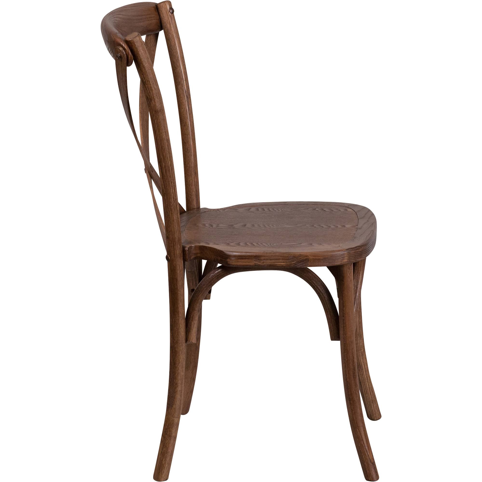 Flash Furniture Hercules Series Stackable Wood Cross Back Chair, Pecan