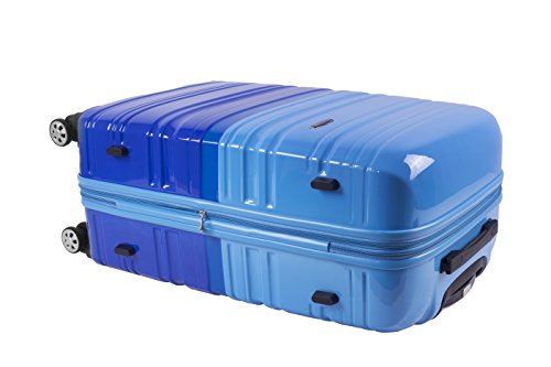 Rockland Melbourne Hardside Expandable Luggage with Spinner Wheels, 2TONEBLUE, 2 Piece (20/28)