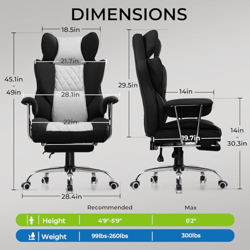 GTRACING Gaming Chair,Office Chair with Pocket Spring Lumbar Support
