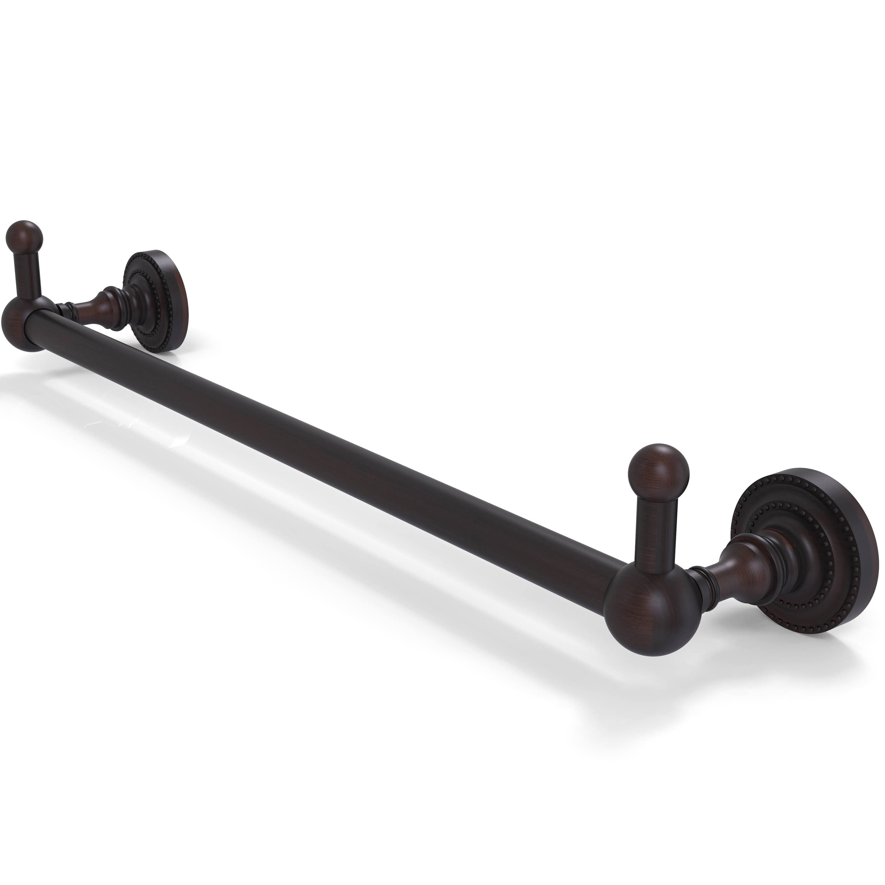 Allied Brass Dottingham Collection 24 inch Towel Bar with Integrated Hooks - Satin Brass