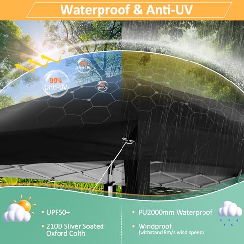 COBIZI 10x10 Pop up Canopy Tent Protable Canopy Tent with 4 Sidewalls Waterproof Commercial Instant Shelter for Parties, Wedding