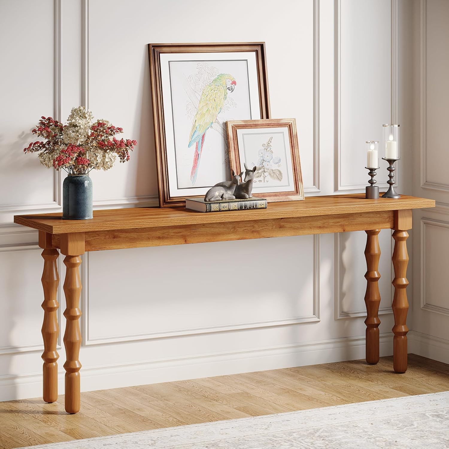 Tribesigns 70.9-Inch Extra Long Console Table for Entryway, Narrow Sofa Table Behind Couch with Solid Wood Legs, Entry Accent Table for Living Room