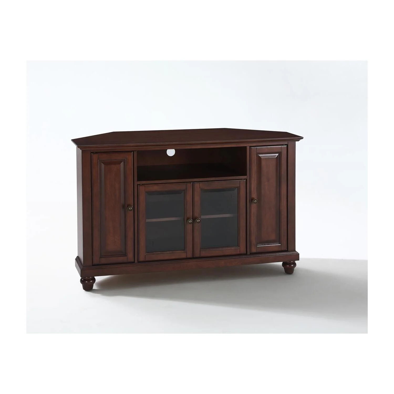 HomeStock Sophisticated Simplicity s 48" Corner Tv Stand Mahogany