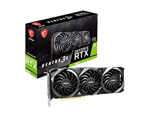 MSI Gaming GeForce RTX 3060 12GB 15 Gbps GDRR6 Boost Clock: 1807 MHz 192-Bit HDMI/DP PCIe 4 Torx Triple Fan Ampere OC Graphics Card (RTX 3060 Ventus