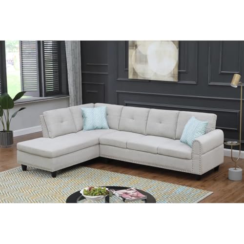 Devion Furniture Regis 4-in-1 Convertible L Shaped Couch with Pull Out Bed and Storage, Sectional Sleeper Sofa with Reversible Chaise for Living Room