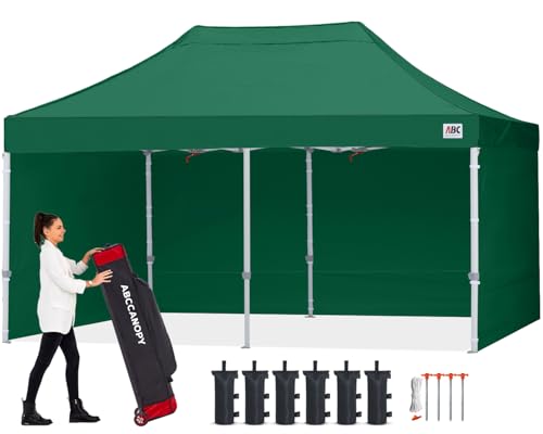 ABCCANOPY Easy Pop Up Canopy Tent with Sidewalls 10x10 Commercial -Series, White