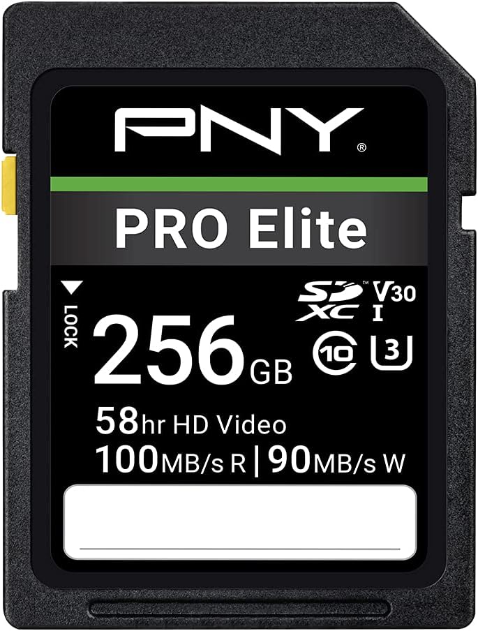 PNY 1TB PRO Elite Class 10 U3 V30 SDXC Flash Memory Card - 100MB/s, Class 10, U3, V30, 4K UHD, Full HD, UHS-I, Full Size SD