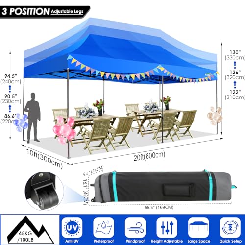 COBIZI 13x26 Pop Up Tent 13x26 Canopy with Sidewalls Heavy Duty Canopy Party Tent for Parties