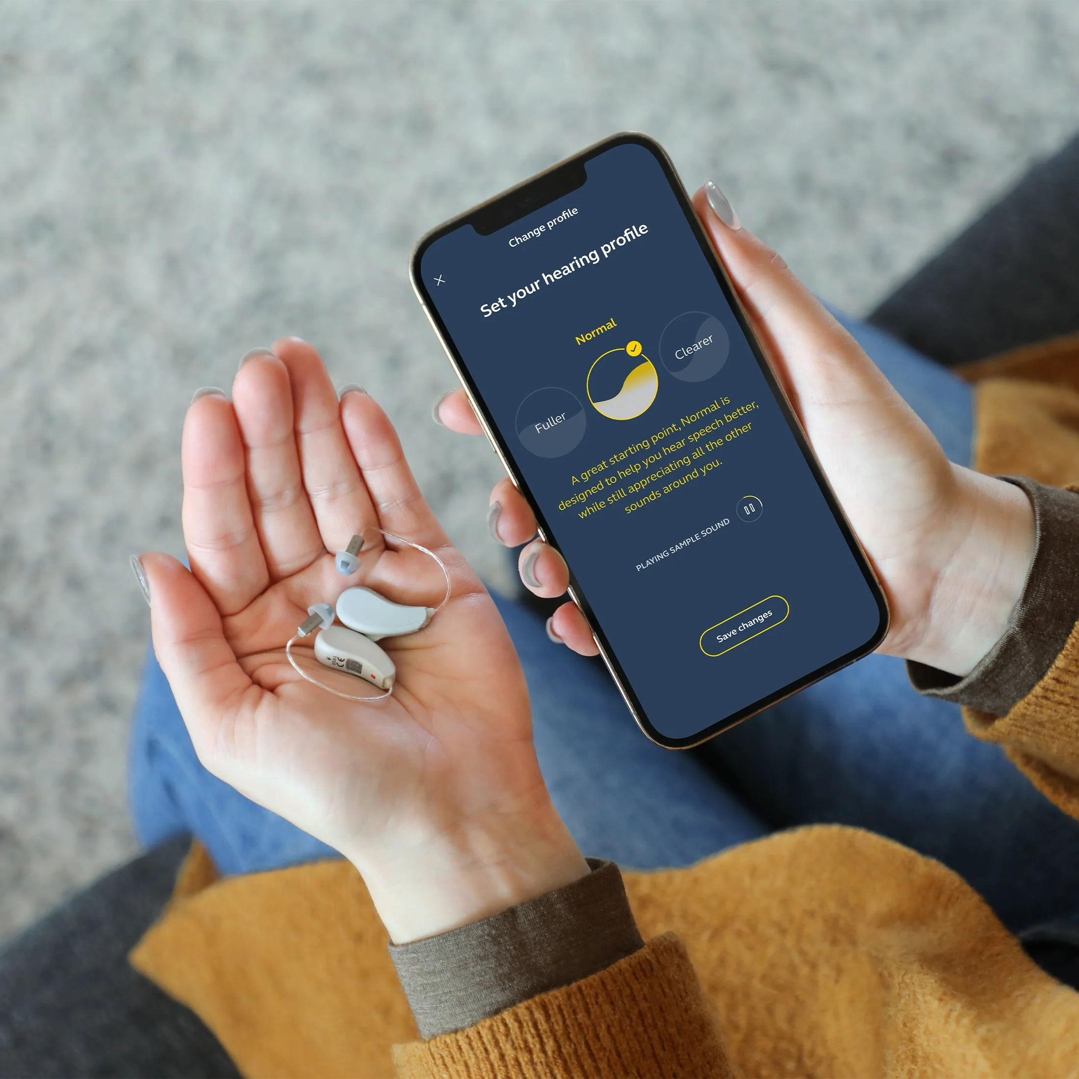 Jabra Enhance Select 50R Rechargeable, Behind-the-Ear Hearing Aids with Remote Professional Care and Bluetooth Streaming, Gray