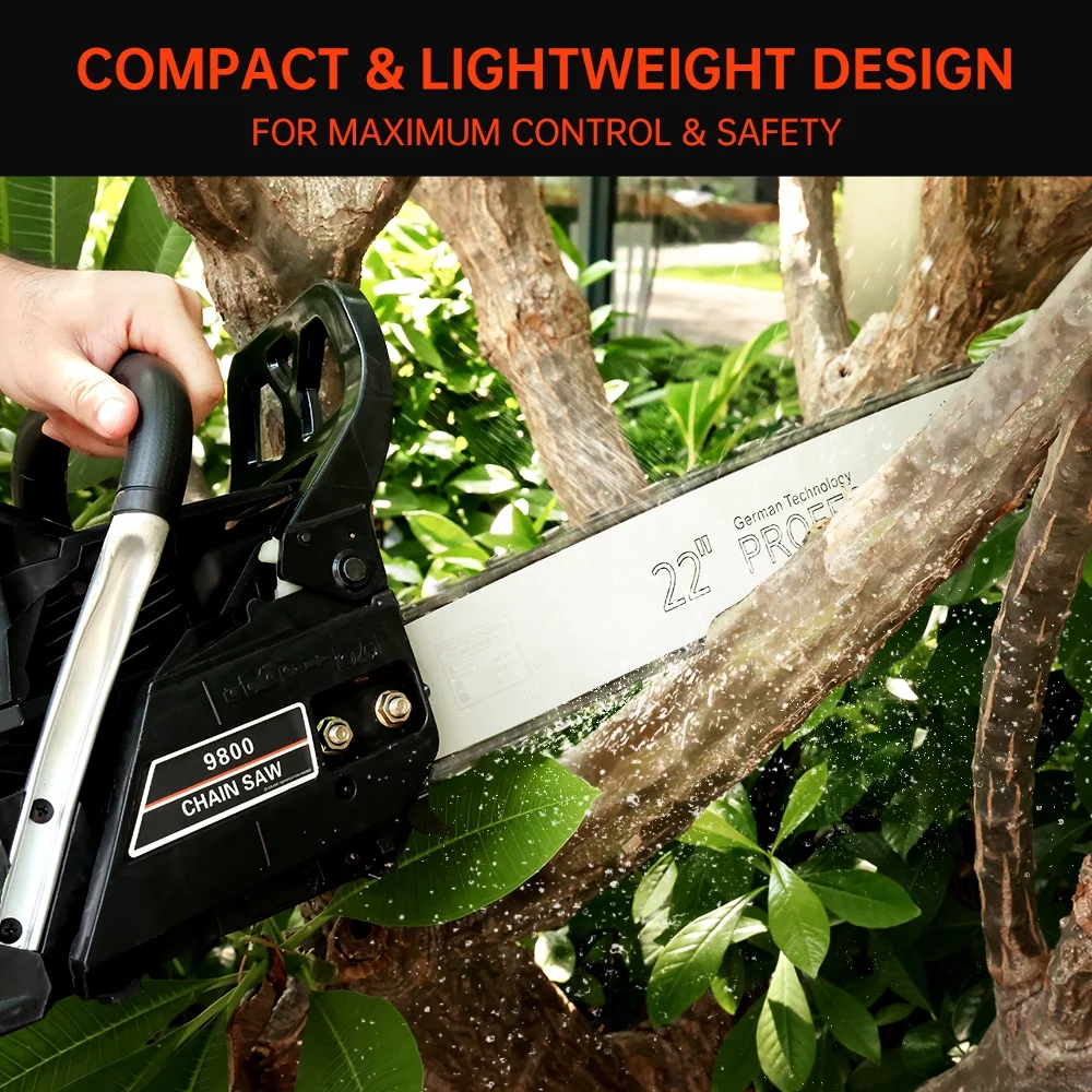 TOPTENG Gasoline Chainsaw with 22 in. Bar 52CC Engine 2-Cycle Gas Powered Chainsaw for Farm/Garden/Ranch/Firewood