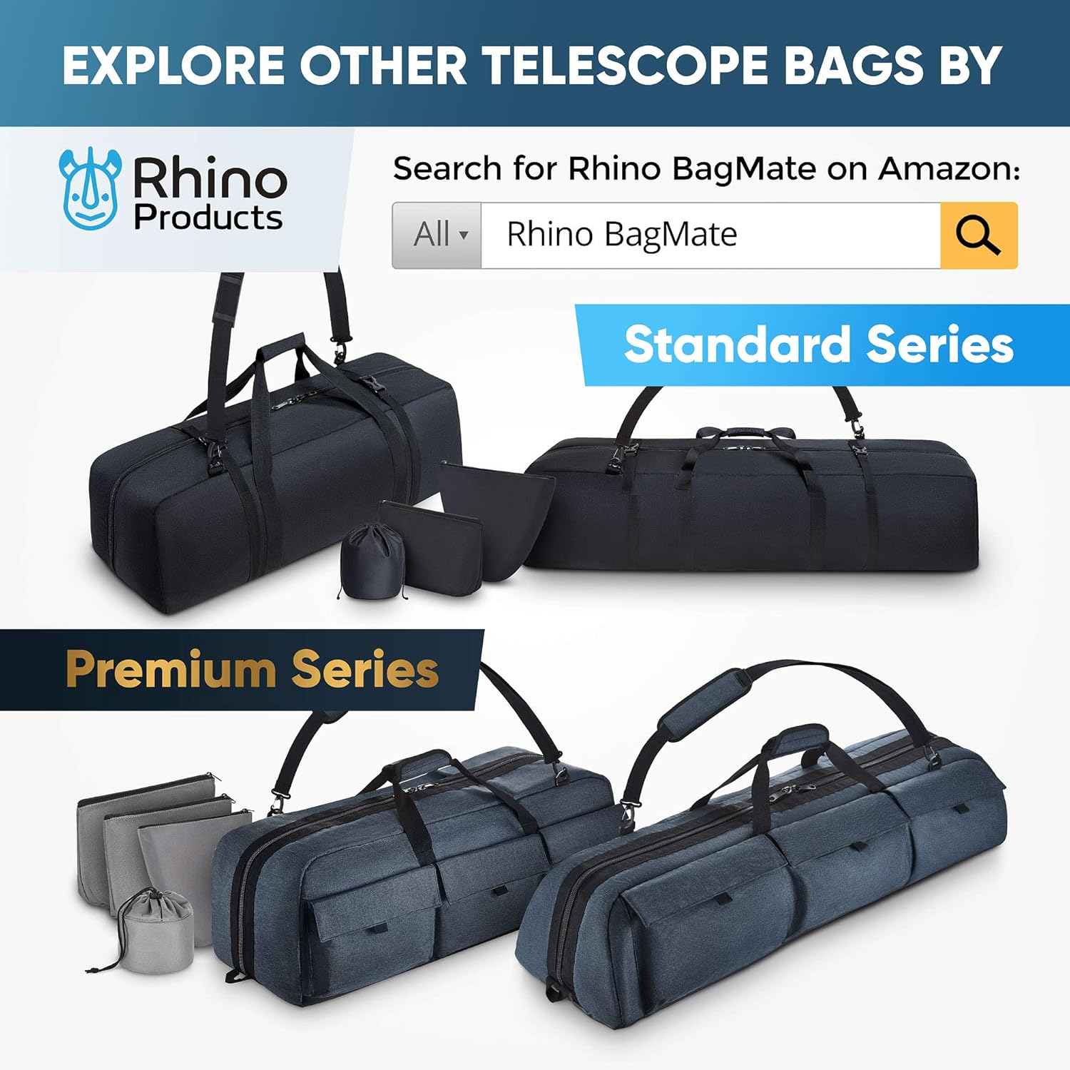 Multipurpose Telescope Bag – Shock-Absorbent Telescope Carrying Case with Adjustable Shoulder Strap and Extra Storage – Military-Grade