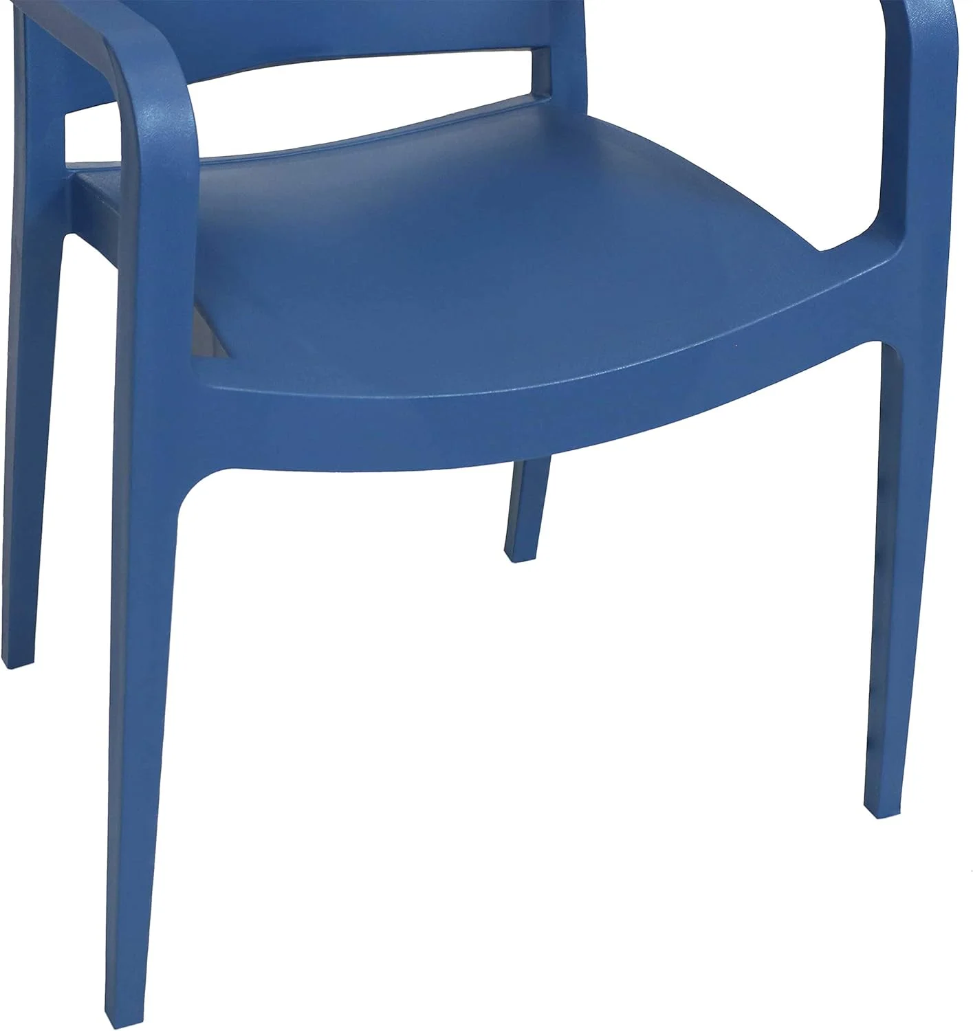 Landon All-Weather Plastic Indoor/Outdoor Dining Armchair - Grade - Sax Blue - 4 Chairs