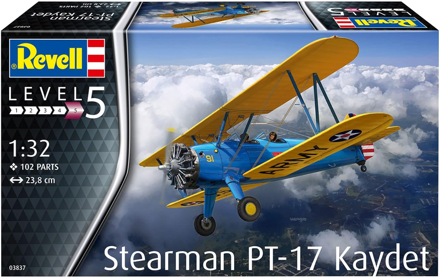 Revell 03837, Stearman PT-17 Kaydet. 1:32 Scale Plastic Model Kit