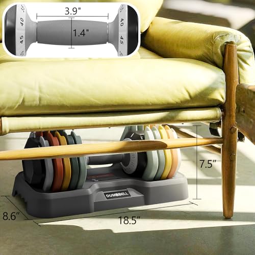 AOTOB 25/55 lbs Dumbbell Set, Anti-Slip Fast Adjust Turning Handle, Adjustable for Men and Women, Pair for Home Gym Exercise