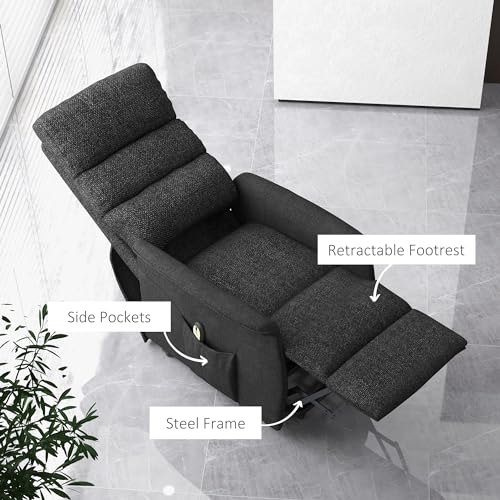 HOMCOM Power Lift Recliner Chair for Elderly, Easy Assembly, Fabric Lift Chair for Adults, Recliner Sofa with Remote Control