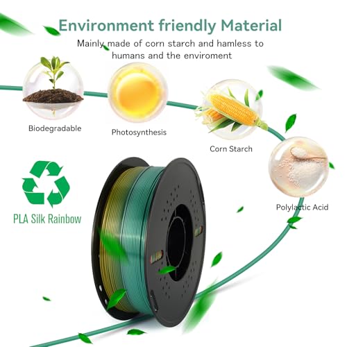 Kingroon Silk PLA Bundle 3D Printer Filament, Dimensional Accuracy +/- 0.03 mm, 10 kg Spool(22lbs)